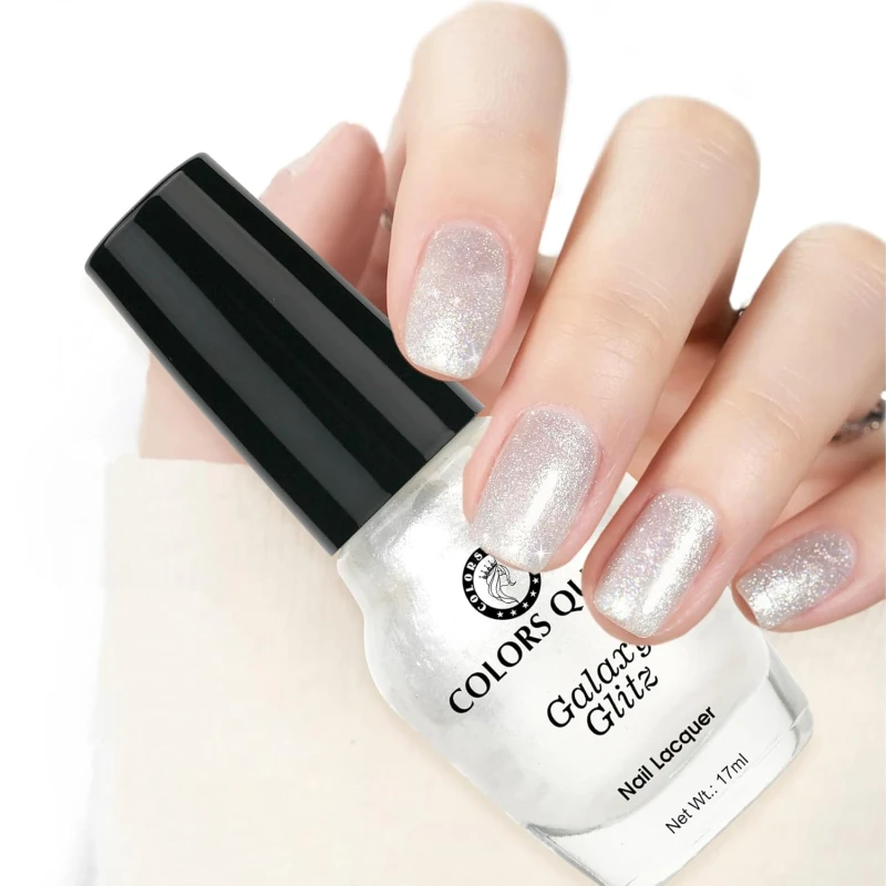 Colors Queen Galaxy Glitz Nail Lacquer | Glossy Nail Polish | Long Lasting | Chip Resisting Formula, Effortless Application | Vegan and Cruelty Free (133 - Diamond Dust, 17ml) thumbnail 2